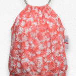 Michael Michael Kors Coral Orange Pink Tropical Tankini Halter Swim Top Size XS Photo 0