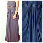 David's Bridal David’s Bridal Navy Chiffon Strapless Long Dress, sz. 2 Photo 2
