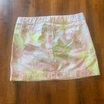 Gap Mini Skirt 8 Pastel Floral Print Denim Retro Preppy Casual 100% cotton Photo 3