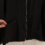 Flax  Black 100% Linen Front Zip Lightweight Jacket Blazer Size Large Photo 8