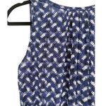Rebecca Taylor Silk Graphic Print Sleeveless V Neck Fit Flare Dress Blue Size 6 Photo 9