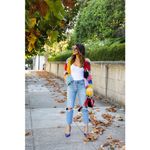 Alice + Olivia Fawn Multicolor Fringe Jacket rainbow yarn crochet size XS Photo 11