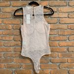 Privy Bodysuit Womens Medium Pink Lace High Neck Corset Bodysuit Bustier Top NWT Photo 4