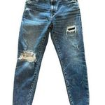 Moussy Vintage Howa Jeans Size 27 Distressed Women's Raw Hem Holes Cropped Blue Photo 0