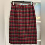 Pendleton Vintage 100% Virgin Wool Tartan Plaid Skirt Red Black Size 10 Petite Photo 12