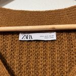 ZARA Pocket Knit Cardigan Size Small Brown Tan Chunky crop oversized Photo 2