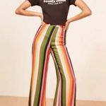 Reformation Clare Wide Leg Pants in Rainbow Stripe Trouser Size 6 Photo 0