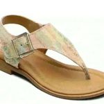 COMFORTIVA Women's Size 6.5W DAFNEY Leather Thong Sandal Green/Multi Green Photo 0