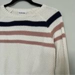 Olive & Oak  White Blush Navy Blue Striped Knit Pullover Sweater Size S Photo 9