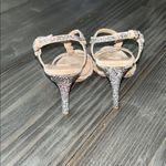 Valentino Nude Sandals with Glittering Black Straps Size 36 GUC straight legged Tan Photo 4