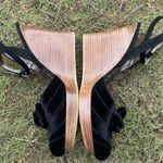 Juicy Couture Y2K Black Velvet Velour Stappy Wedges Shoes Whimsigoth Punk Rock Photo 1