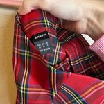 SheIn Red Plaid Mini Skirt Photo 4