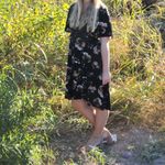 Black Swan Floral Midi Wrap Dress Photo 7