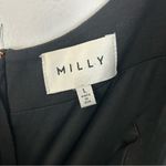 Milly Black Ruched Sleeveless Sheath Midi Dress Size Large Photo 5