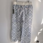 Soft Surroundings  Aliso Point Linen Pants Blue Print Photo 3