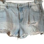 No Boundaries Nobo High Rise Distressed Denim Raw Hem Shorts Photo 0