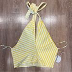 NEW STAUD Kai Striped Poplin Halter Top Yellow Stripped Size 12 Photo 3