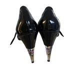 Betsey Johnson Y2K VTG. ‎ CLEAR HEEL BLACK STRAPPY HEELS SIZE 8 Photo 2