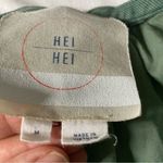 Anthropologie  Hei Hei Hilltop Ruched Green Cotton Zip Bomber Jacket Size Medium Photo 6