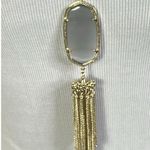 Kendra Scott Rayne Long Pendant 30+ " Necklace Gray Mother Of Pearl Goldtone Photo 1