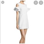 Milly NEW Womens 12 Tie Mod Dress White Cold Shoulder Wedding Bridal Elopement Photo 6
