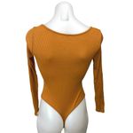 Urban Outfitters  Out From Under Brown Ribbed Twist Front Cutout Bodysuit Top XS Photo 1