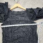 Anthropologie By  Women’s Victorian Lace Cutwork Blouse Top Boho in Black S Photo 14