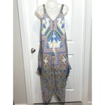 JOHN PAUL RICHARD Bohemian Print Asymmetrical Hem Dress Womens Small Boho Folk S Blue Photo 9