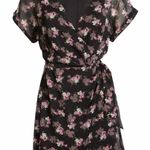 All in Favor Simone Floral Wrap Front Minidress Photo 0