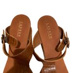Ralph Lauren Lauren  Ayva Polo Tan Embossed Croc Wedge Sandals Womens Size 11 Photo 4