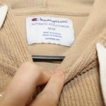 Champion Women’s Cropped Tan Corduroy Hoodie Size Medium Photo 2