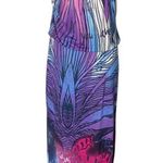 Desigual  Abstract Feather Print Maxi Dress, Purple Blue Tie-Dye Boho Tank 
L Photo 2