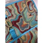 Metallic Y2K Tapestry laptop bag with gold tone decorative buckle.14" Lg 11" w Photo 1