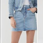 AGOLDE  Denim Skirt Womens 30 High Rise Raw Hem Mini Hipster Photo 0