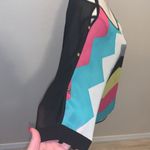 Toska  colorful chevron print sheer high loose blouse Photo 3