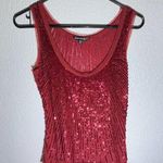 Chaudry KC Red Sequin Sleeveless Top | Beaded Party Blouse | Size Small Photo 0