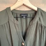 Fortune + Ivy  Olive Green Button-Down Tie-Front Top Size Medium Photo 2