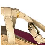 Tahari Favor Wedge Sandal Womens 9M Beige Leather Spring Flowers Strappy Photo 4