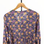 Nrvna Mode Jeanne Purple Floral Mini Shirt Dress Long Sleeve size Small NWT Photo 5