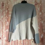Chloe & Jasmine Ivory Mockneck Gray Colorblock Ribbed Sweater Size 2X Photo 7
