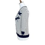 Talbots  White/Navy Blue Dragonfly Striped Cardigan Size smalll petite Photo 2