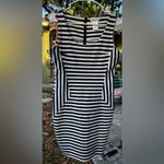 Esley Vintage Elsey Navy Blue White striped Sleeveless Dress Women’s Size Large Photo 6