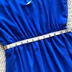 Willa  Blue Fit & Flare Dress Mini Elastic Waist Strappy Back Short Sleeve Medium Photo 6