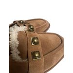 Amanda & Chelsea Chelsea And Violet Slingback Loafer Womens 7 Tan Suede Faux Fur Stud Flats Photo 6