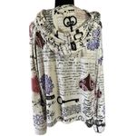 Lily by Firmiana XL Lightweight Hoodie Pullover Vintage Floral Print Graphic Top Black Photo 2