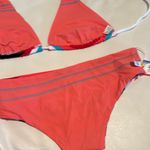 Women small/medium reversible Striped Bikini Set in Red and Blue pink swimwear Photo 4