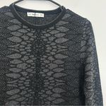 ZARA NWT  Black & Silver Snakeskin/Animal Print Long Sleeve Knitwear Top Size Med Photo 4