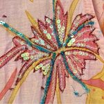 LeTarte embelished tropical swim cover cardigan top, cotton, pastel colors, S/M Size M Photo 9