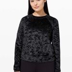Lululemon - Warm Down Crew Crushed Velvet Black Pullover Winter Casual Leisure Photo 0