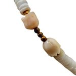 Puka shell with carved rose beaded necklace Photo 4